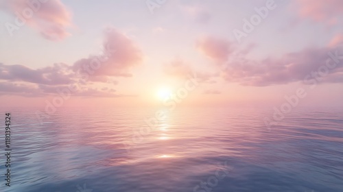 Serene Ocean Sunset with Soft Pastel Colors