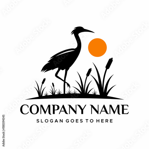 Stork vector logo design