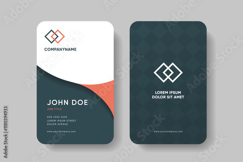 Modern business card template design. Creative clean double side corporate business card mockup. Vector illustration eps10.