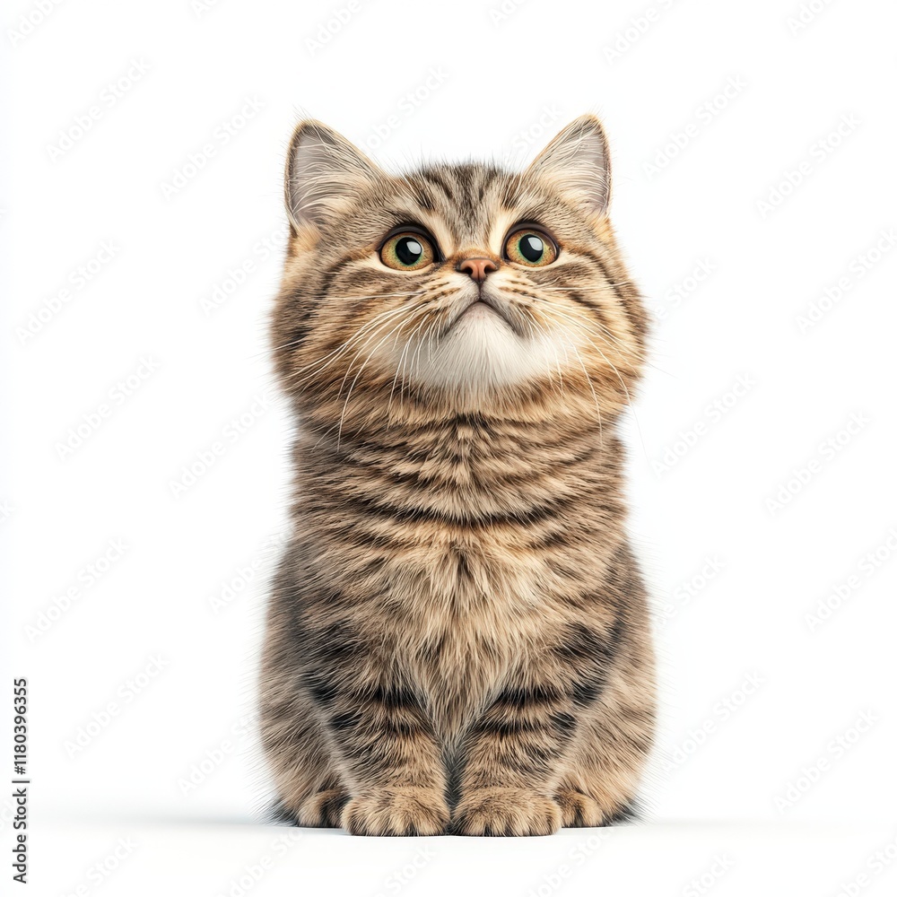 Obraz premium Adorable and curious Genetta cat with expressive eyes, perfect for pet lovers and cat enthusiasts. Captures the charm of playful pets.