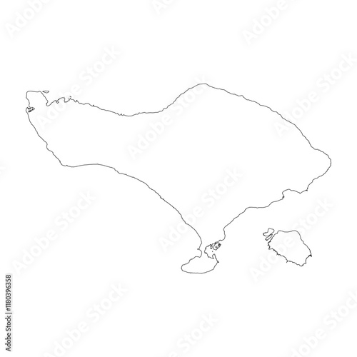 Bali province blank outline map