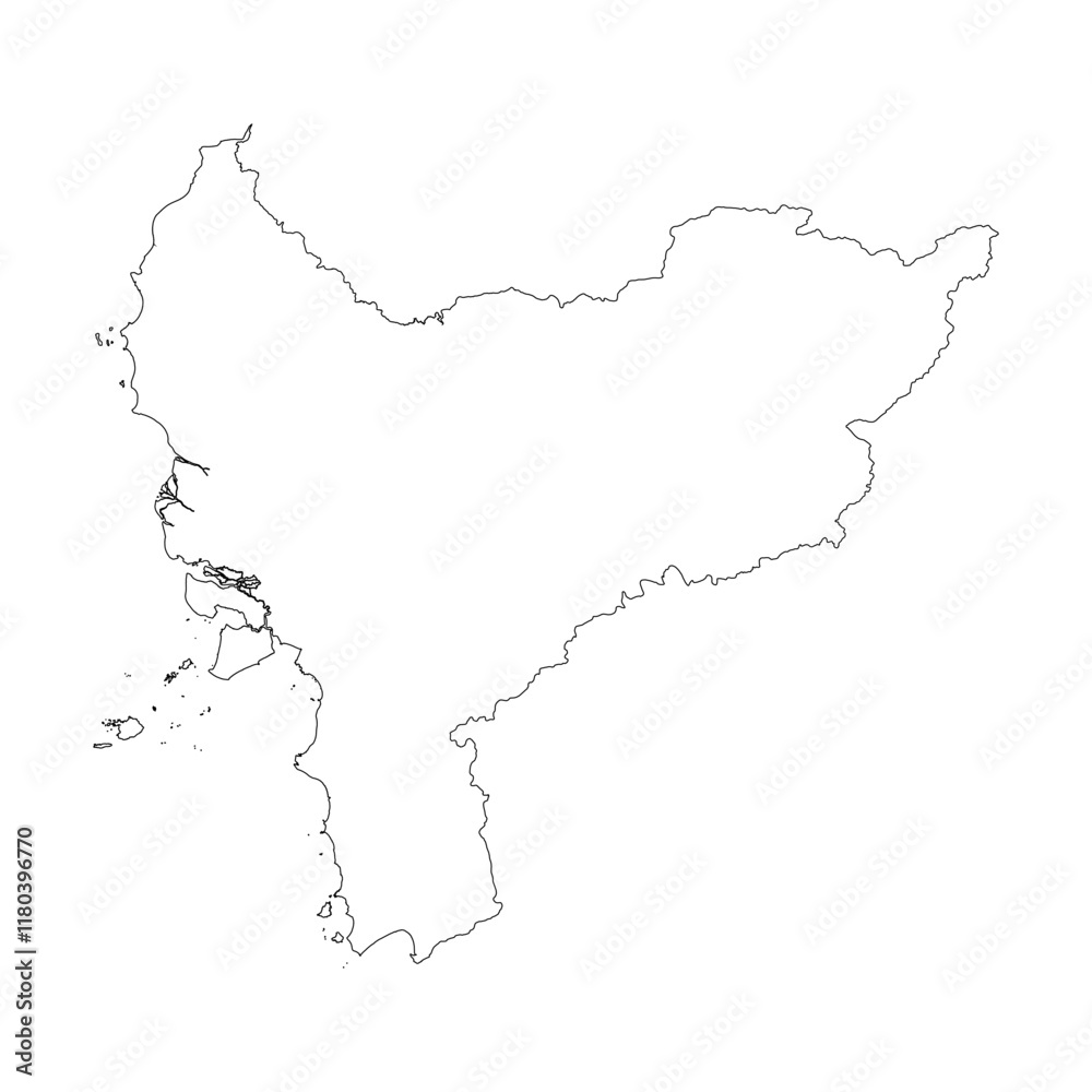 Kalimantan Barat province blank outline map Kalimantan Barat province blank outline map