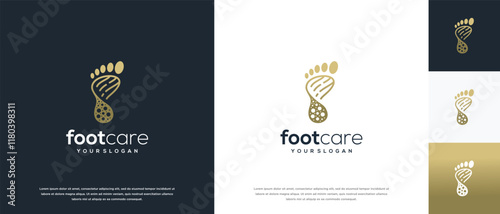 Foot care logo design. Podiatry foot care logo template. Foot logo symbol icon