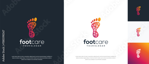 Foot care logo design. Podiatry foot care logo template. Foot logo symbol icon