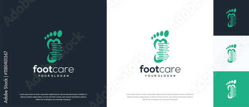Foot care logo design. Podiatry foot care logo template. Foot logo symbol icon