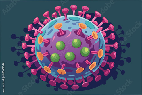 hmpv virus hmpv virus 3D render realistic microscopic close up scientific detailed clipart vector