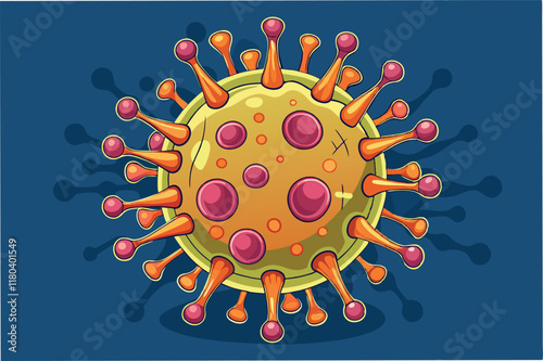 hmpv virus hmpv virus 3D render realistic microscopic close up scientific detailed clipart vector