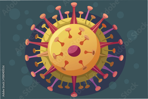hmpv virus hmpv virus 3D render realistic microscopic close up scientific detailed clipart vector
