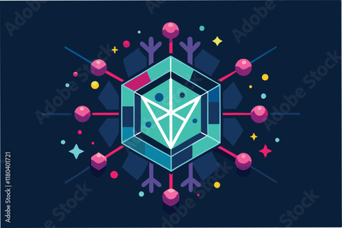 hmpv virus hmpv virus abstract geometric shapes bioluminescent dark background symbol of hope medical research clipart vector