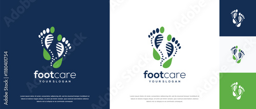 Foot care logo design. Podiatry foot care logo template. Foot logo symbol icon