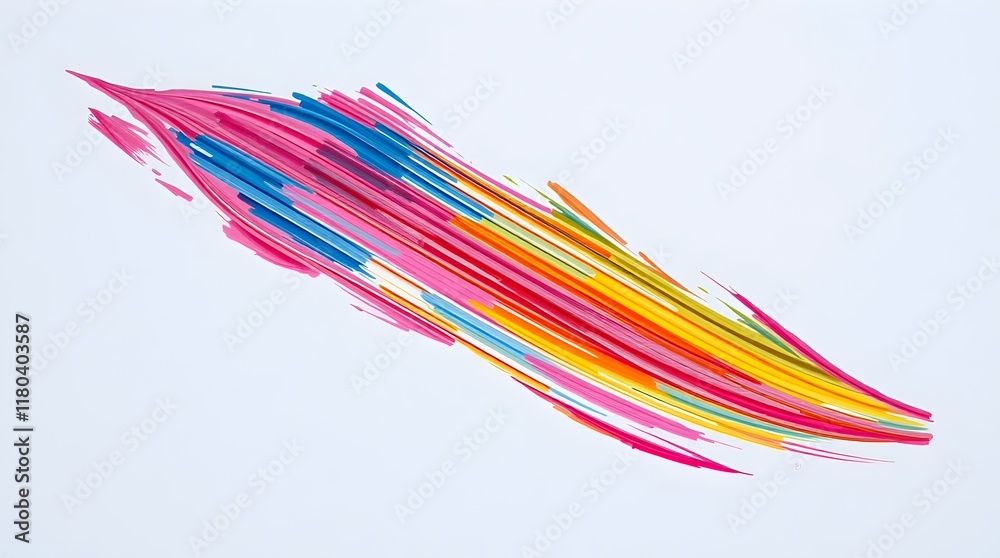 Fototapeta premium colorful swirl of paint strokes on white background for bold and dynamic presentations