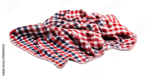 Comfortable Picnic Blanket for Outdoor Use Isolated on White Background