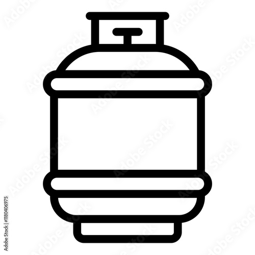 Gas cylinder container outline icon for storing compressed gases used in industrial applications