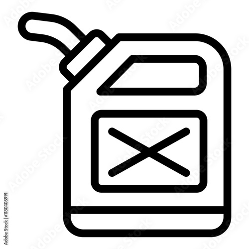 Jerrycan or fuel canister outline icon used for the transportation and storage of fuel