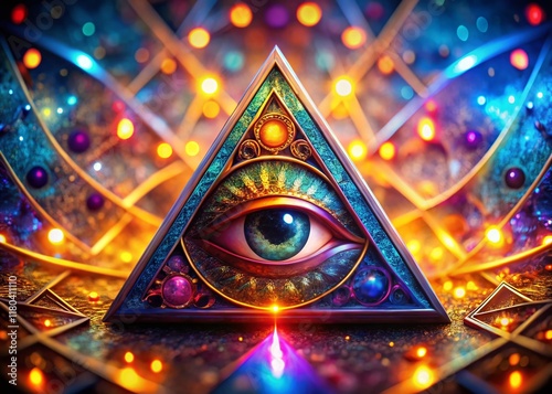 Sacred Geometry Alchemy: Eye of Providence Triangle - Mystical Esoteric Art photo