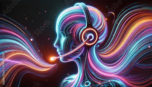 An AI agent acts as a virtual assistant, providing support as an artificial intelligence representative during the evolution of AGI, the rise of robot automation, and the singularity in technology