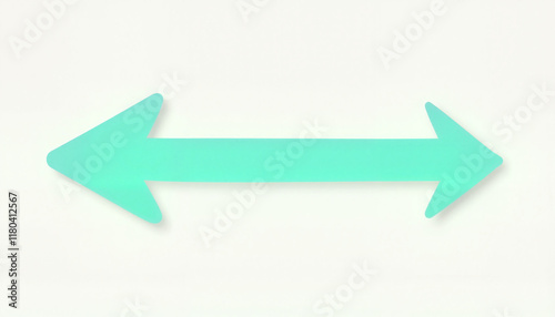 Turquoise bidirectional arrow on light background photo