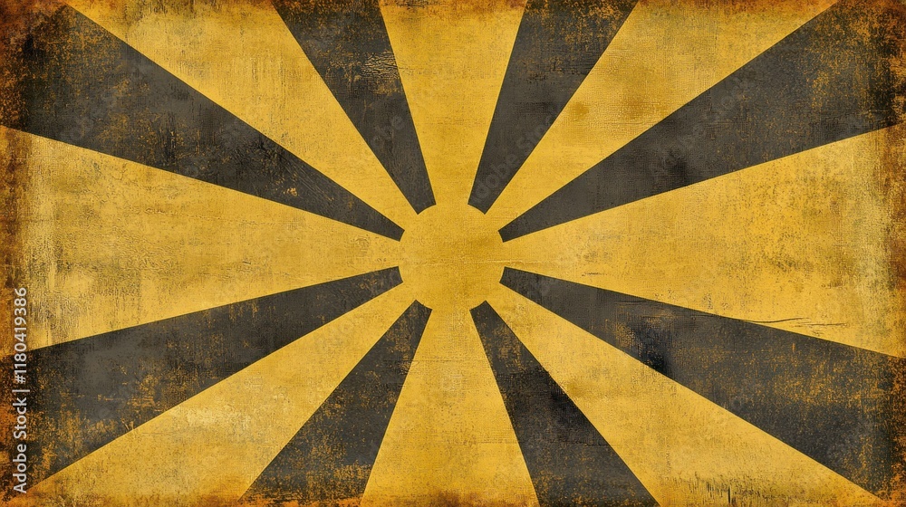 Grunge yellow and black sunburst pattern on aged texture. Grunge yellow and black sunburst pattern on aged texture.