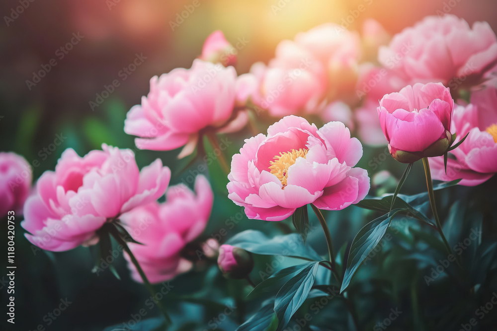 Fototapeta premium Delicate pink peonies