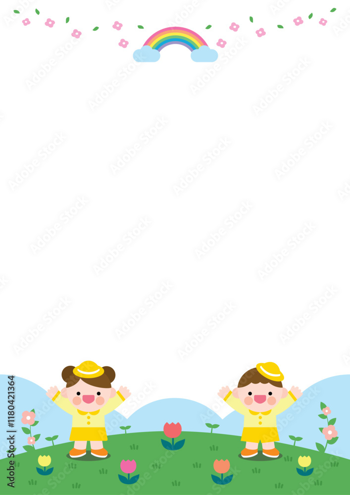 유치원 어린이집 배경 일러스트