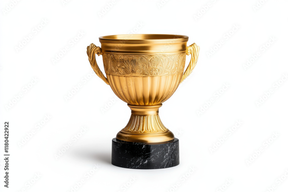 Classic gold trophy with engraved patterns, symbolizing achievement and success. Perfect for awards and recognition events Classic gold trophy with engraved patterns, symbolizing achievement and success. Perfect for awards and recognition events