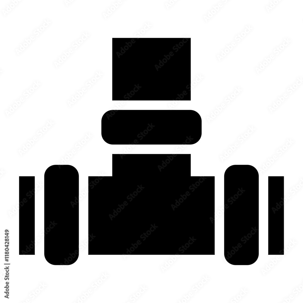 Gas pipeline connection glyph icon symbolizing the transport and distribution of gas Gas pipeline connection glyph icon symbolizing the transport and distribution of gas