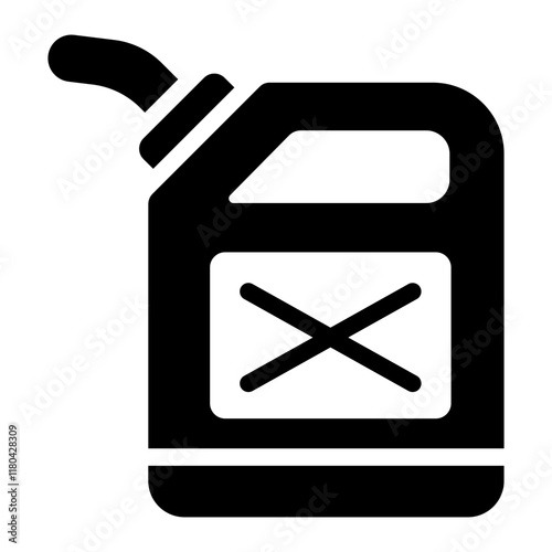 Jerrycan or fuel canister glyph icon used for the transportation and storage of fuel