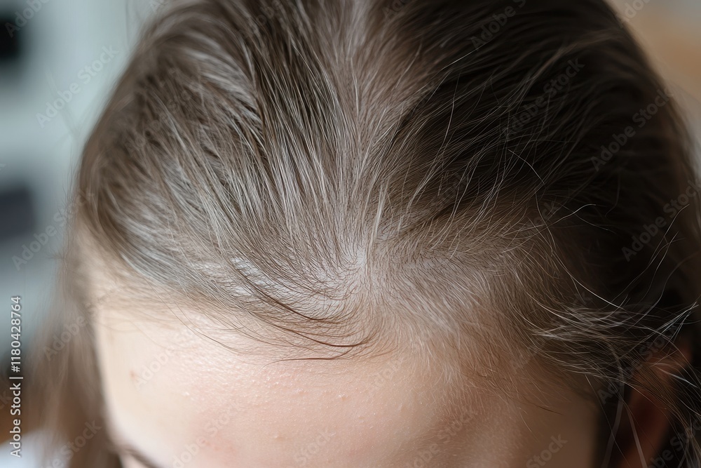 Young woman feels very distressed over losing hair Young woman feels very distressed over losing hair