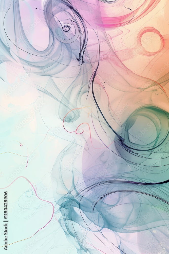 Soft pastel hues blend in swirling abstract forms. Subtle lines suggest playful kids' drawings on textured kertas paper. Smooth, dreamy textures evoke a sense of childlike wonder. Soft pastel hues blend in swirling abstract forms. Subtle lines suggest playful kids' drawings on textured kertas paper. Smooth, dreamy textures evoke a sense of childlike wonder.
