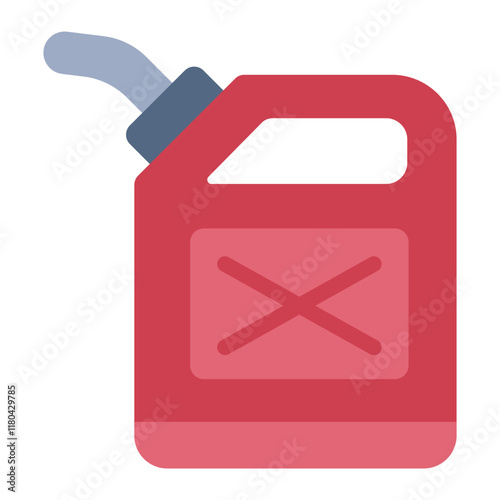Jerrycan or fuel canister flat icon used for the transportation and storage of fuel