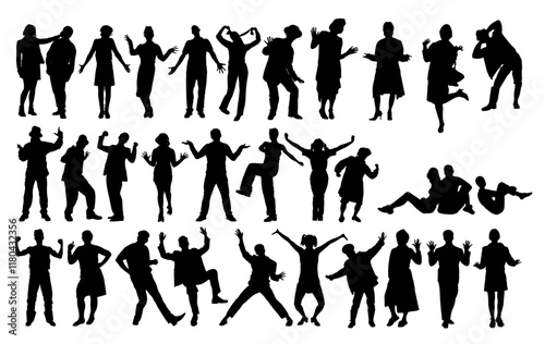 Emotional People Silhouette Vector Pack graphic drawing illustration for stickers, streetwear, t-shirts, logos, print-on-demand, print, or branding
