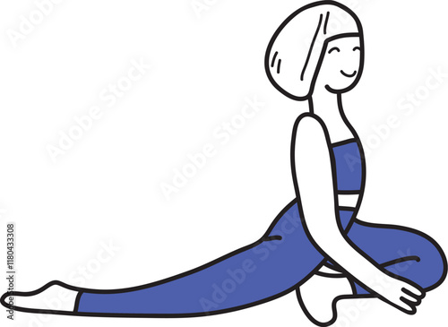 Doodle Yoga Stretching Pose photo