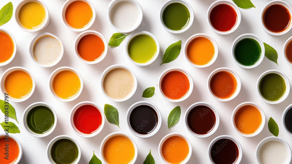 Colorful Sauces in Bowls Culinary Delightful Food Photography Colorful Sauces in Bowls Culinary Delightful Food Photography
