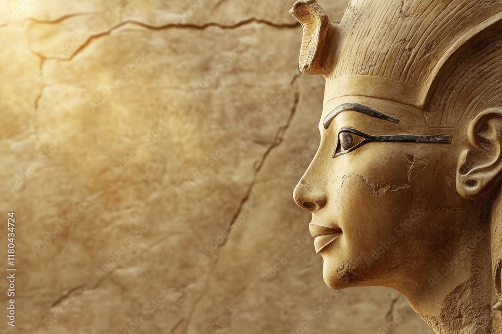 custom made wallpaper toronto digitalAncient egyptian pharaoh sculpture bust with sunlit stone background