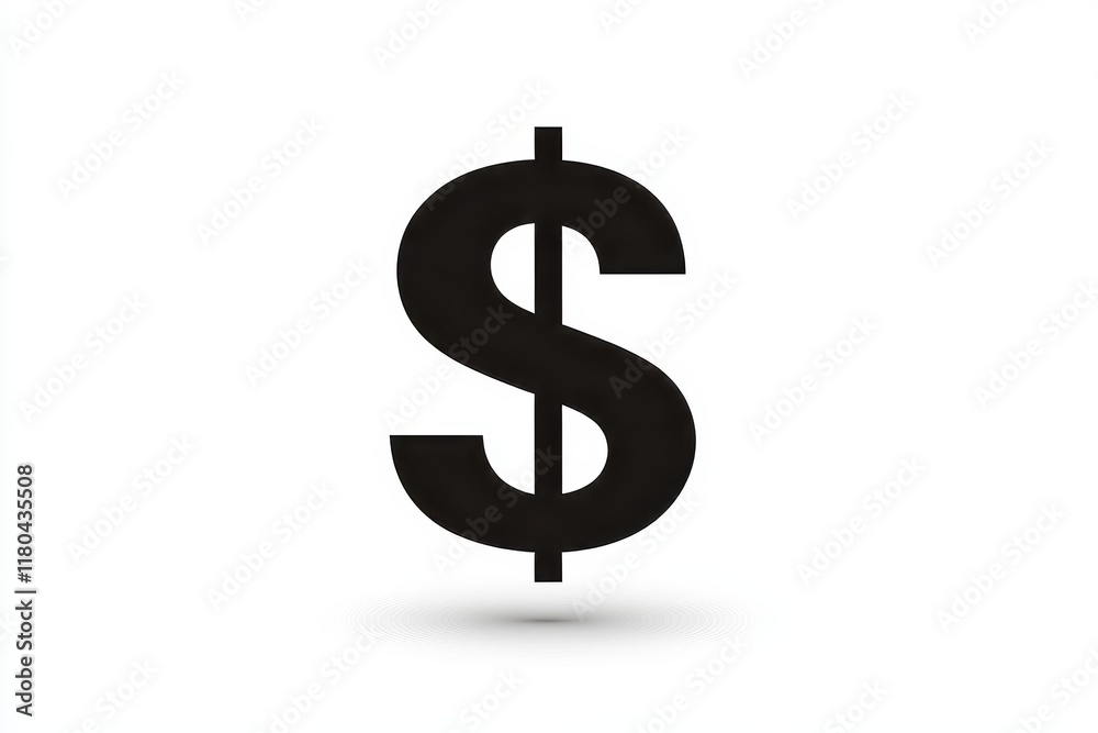 Black dollar symbol on white background: iconic money design Black dollar symbol on white background: iconic money design