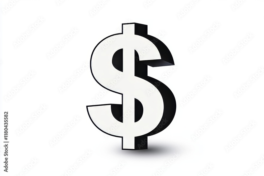 3d dollar symbol on clean white background for financial and economic concepts 3d dollar symbol on clean white background for financial and economic concepts