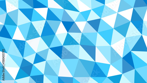 青色をベースにしたポリゴンの背景イラスト　アスペクト比16：9バージョン