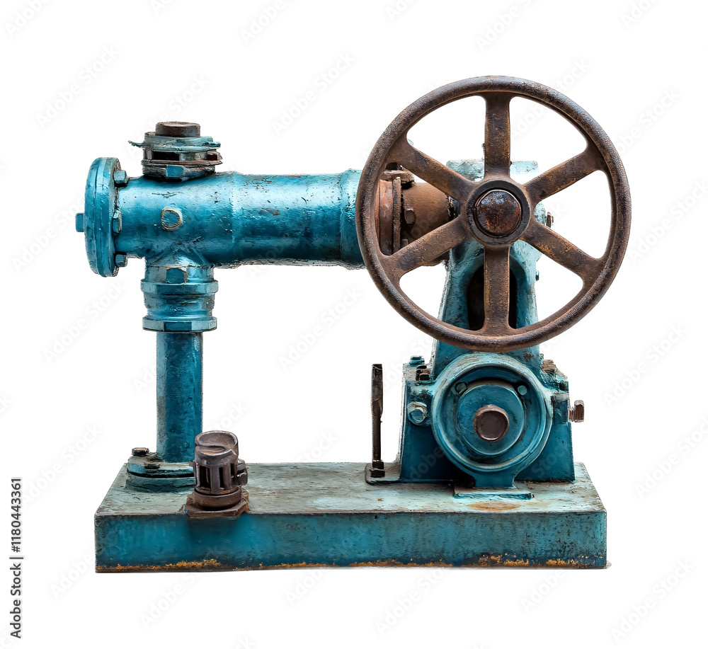 Efficient Portable Water Pump for Camping Isolated on White Background
