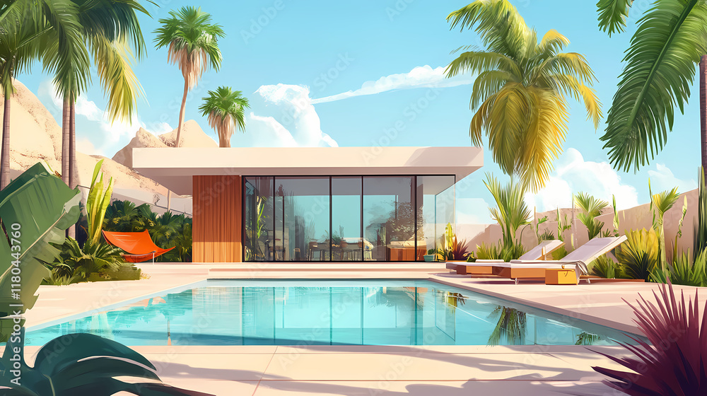 Fototapeta premium illustration modern hotel