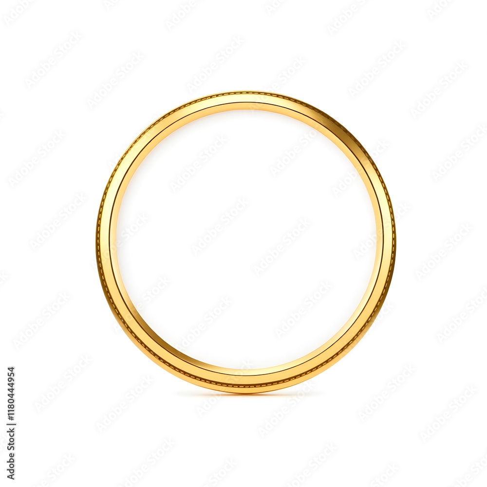 Empty Circular Frame, centered gold frame on white background Empty Circular Frame, centered gold frame on white background