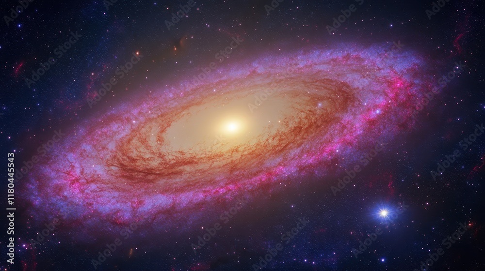 A Spiral Galaxy in Deep Space Showing Stellar Formation A Spiral Galaxy in Deep Space Showing Stellar Formation