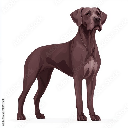 Elegant Brown Dog Standing Proudly in a Minimalist Style photo