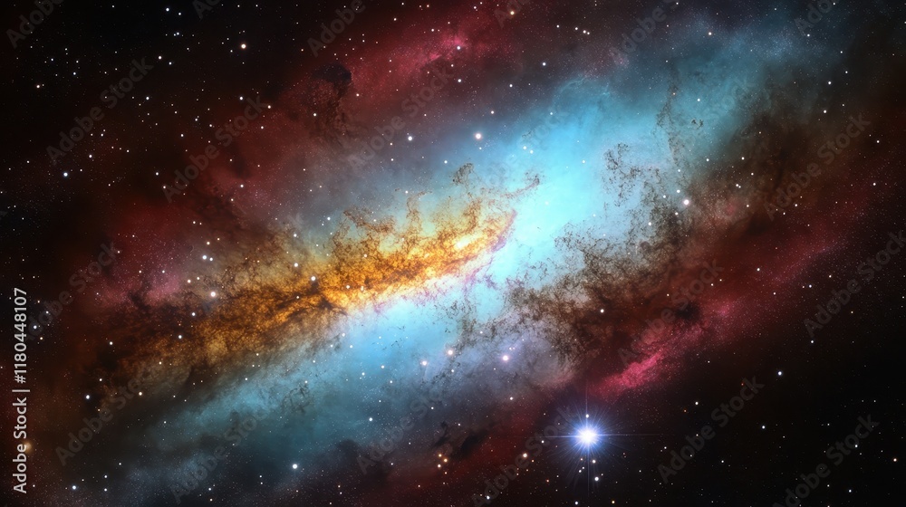 Fototapeta premium Celestial Nebula Cosmic Dust And Starscape