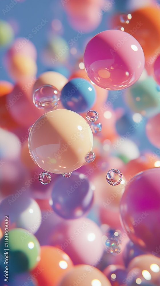 Abstract Colorful Balls and Bubbles Background Abstract Colorful Balls and Bubbles Background