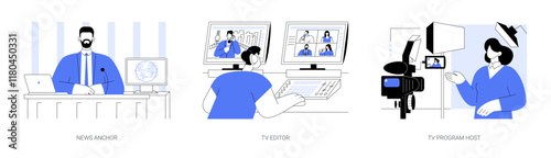 Broadcast journalism isolated cartoon vector illustrations se