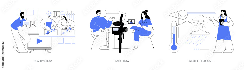 TV programs isolated cartoon vector illustrations se TV programs isolated cartoon vector illustrations se