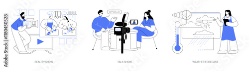 TV programs isolated cartoon vector illustrations se