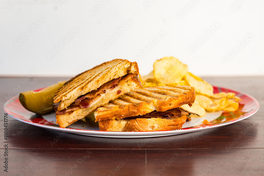 Bacon and cheese grilled sandwich Bacon and cheese grilled sandwich