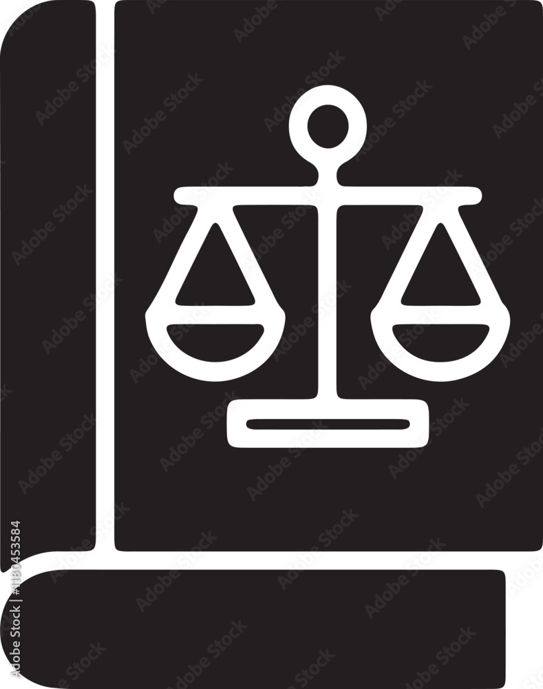 Illustration of an icon of a book that represents justice Illustration of an icon of a book that represents justice