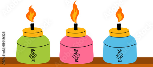 Eid oil lamp illustration 
